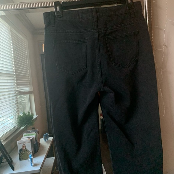 Ripped black Jeans. Baggy black jeans with holes. Boyfriend style jeans. - Picture 5 of 7